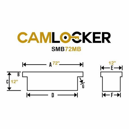Camlocker 72in Side Mount Box, Matte Black SMB72MB